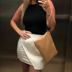 White mini skirt
